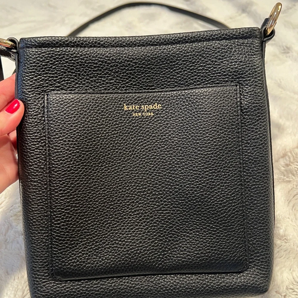 Brand new!  Kate Spade Black Leather Crossbody Bag - Picture 9 of 13